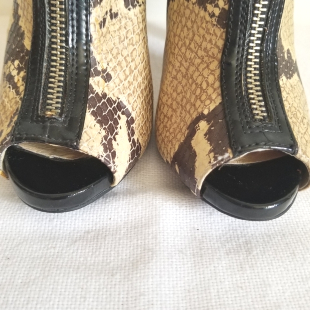 Michael Kors Reptile Patent Open Toe Bootie - Picture 3 of 9